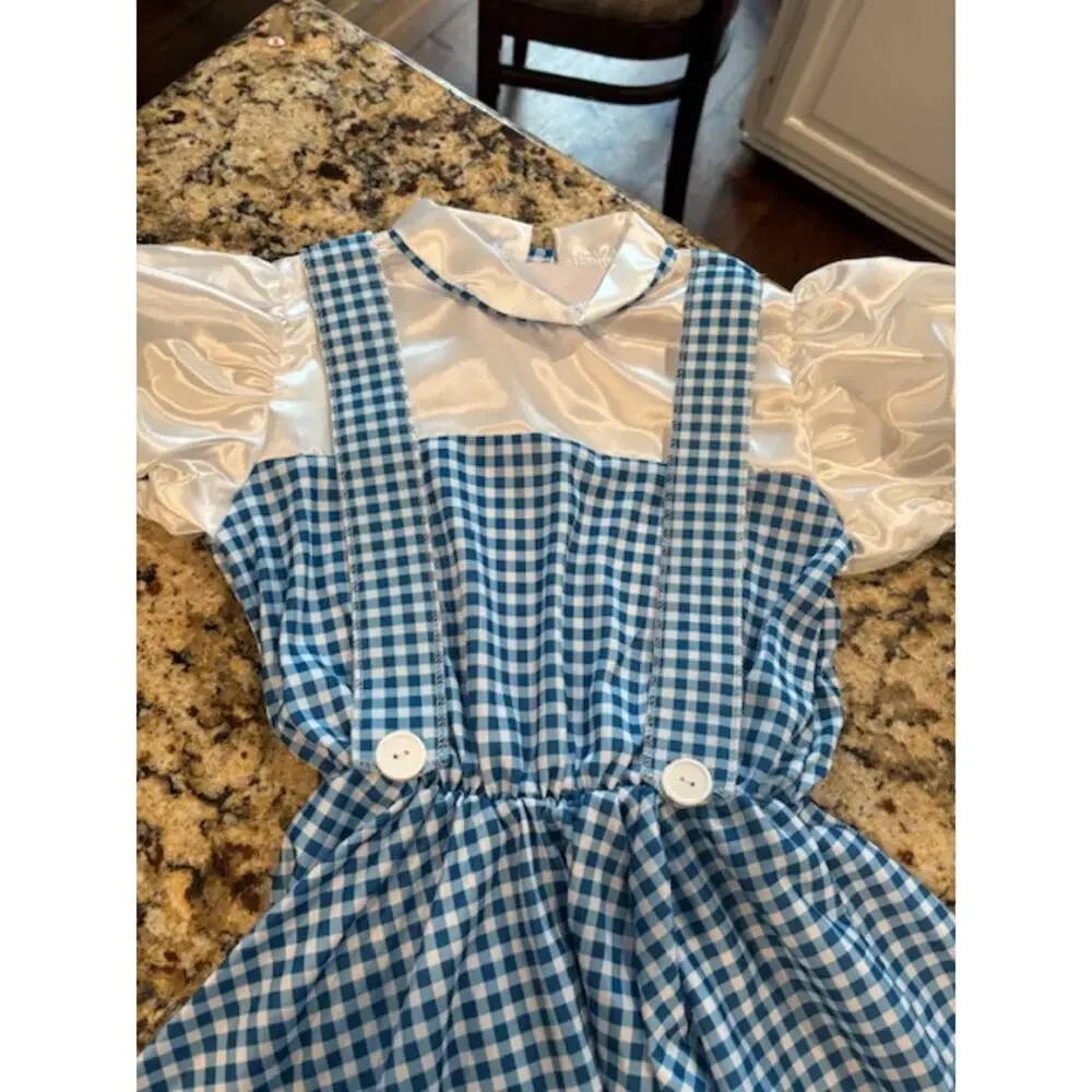 Dorothy Costume Dress & Hairbows Ribbon Girls 7 - 8 Wizard of Oz Rubies NWT - Picture 4 of 7